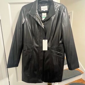 Cole Haan faux leather coat